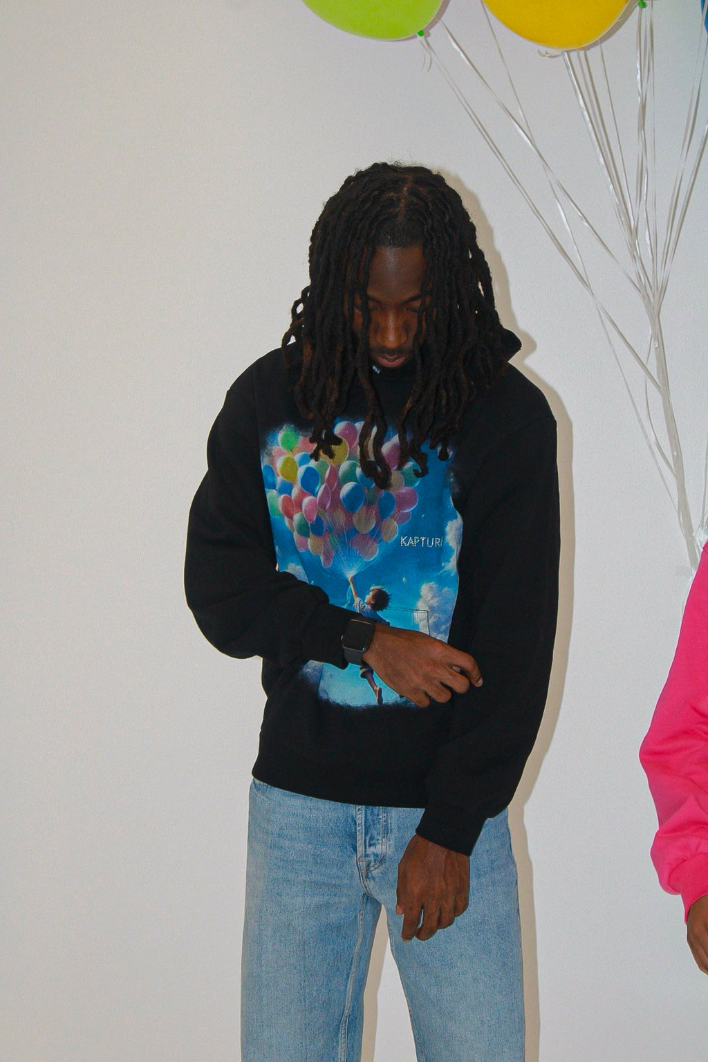 Black Float Away Hoodie