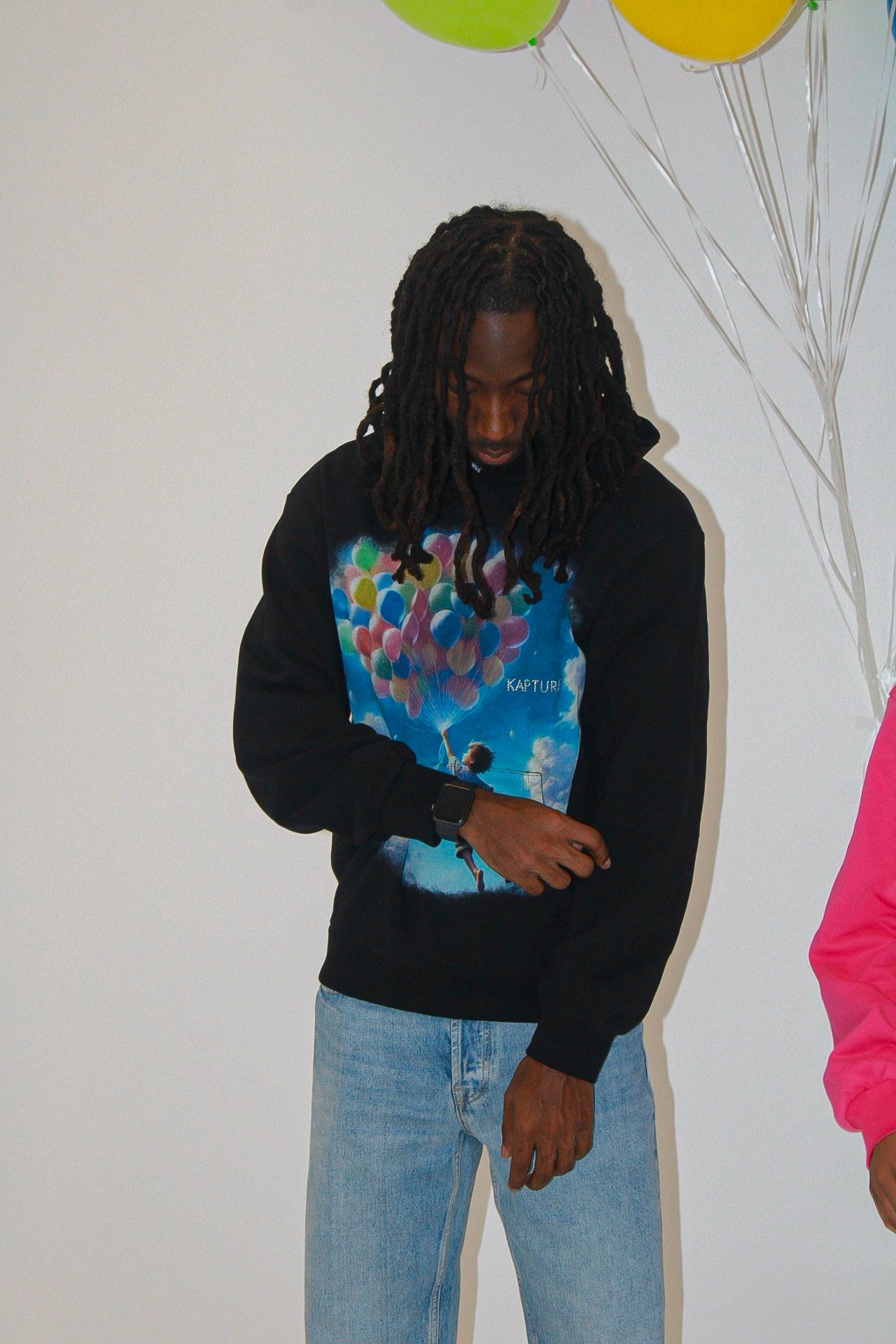 Black Float Away Hoodie